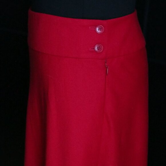 Talbots | Beautiful Red Long Wool Skirt - Picture 3 of 3